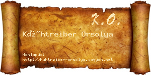 Kühtreiber Orsolya névjegykártya